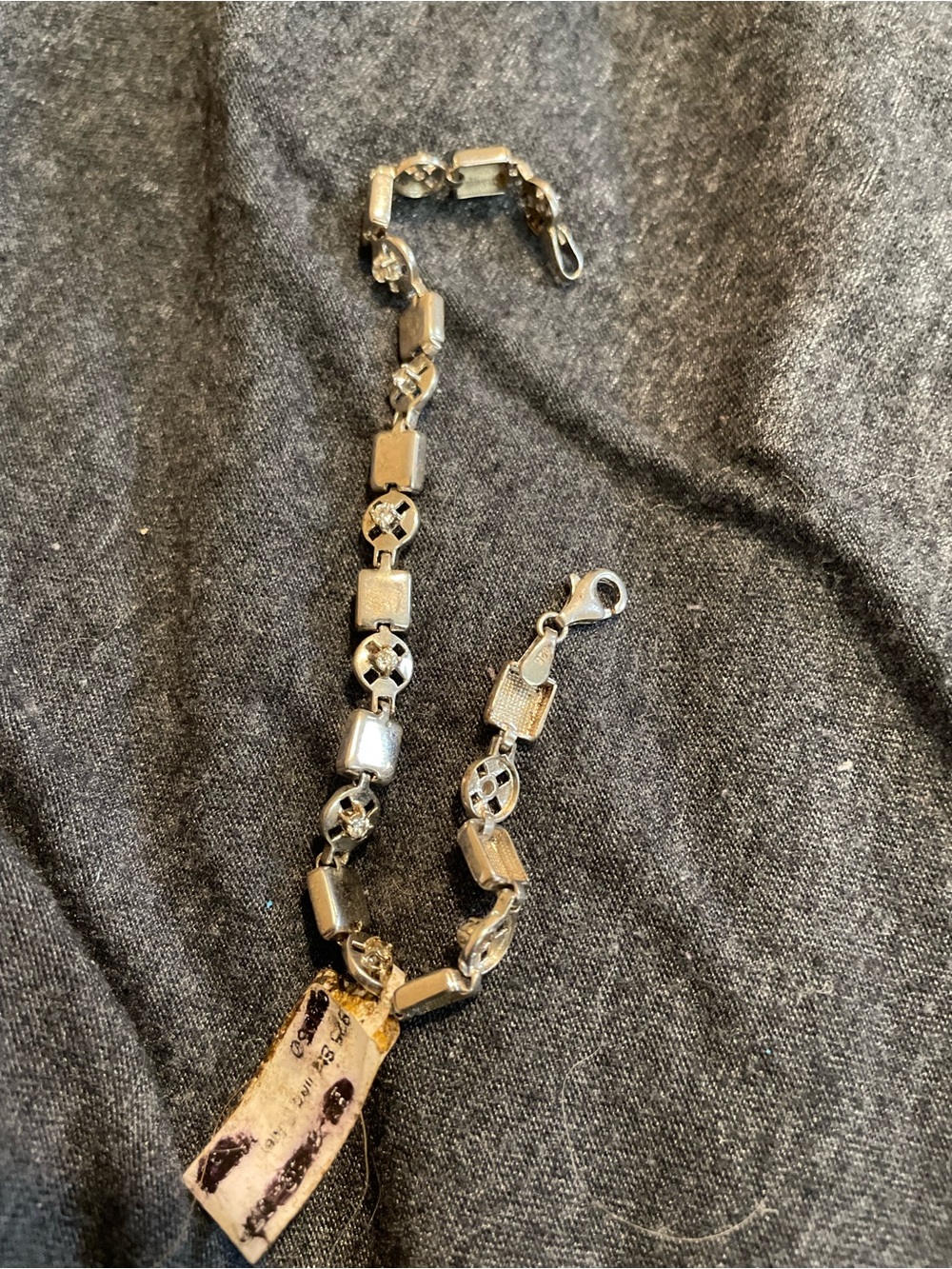 Polished Silver-Link Women's Bracelet with Geometric Motifs - Silver